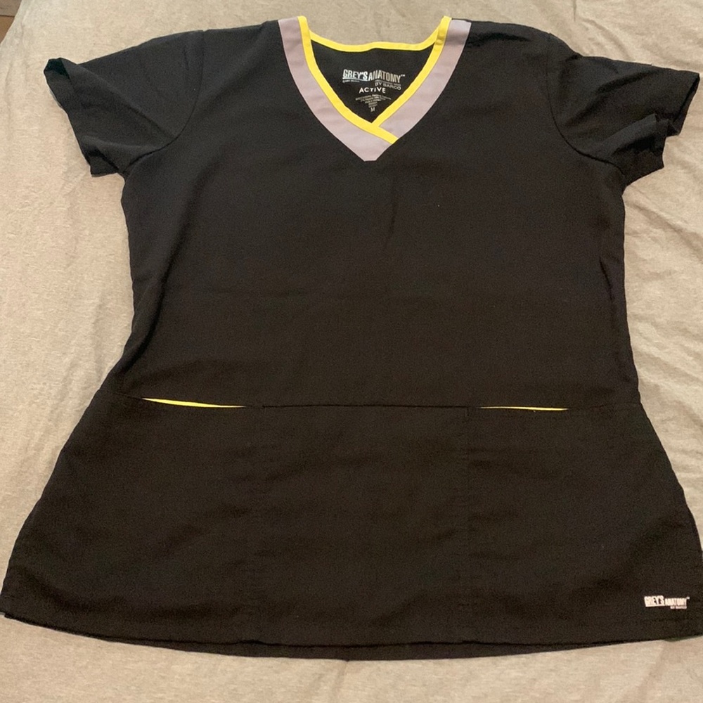 Greys Anatomy Black Scrub top (Size M)